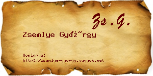 Zsemlye György névjegykártya